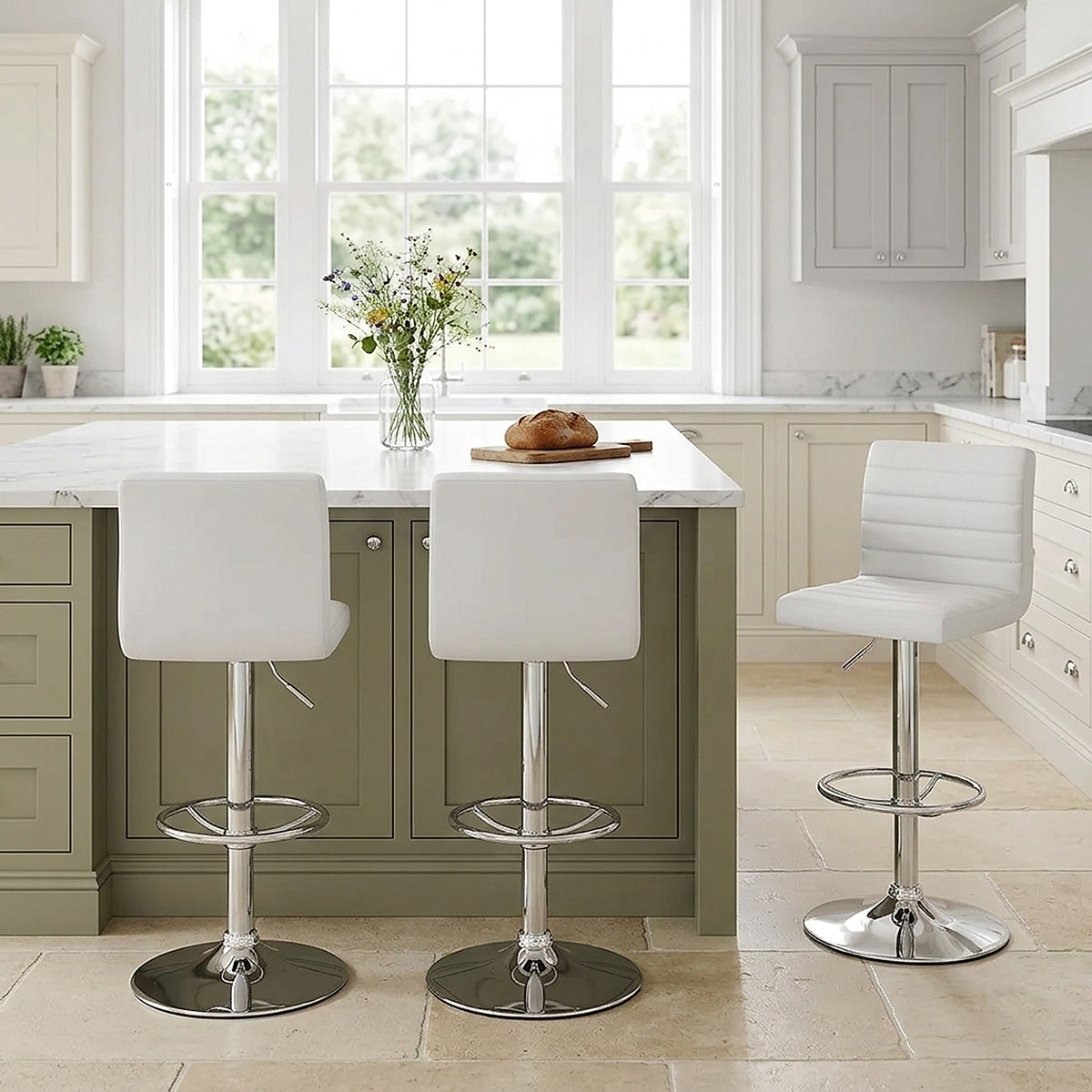 Mint Bar Stool White