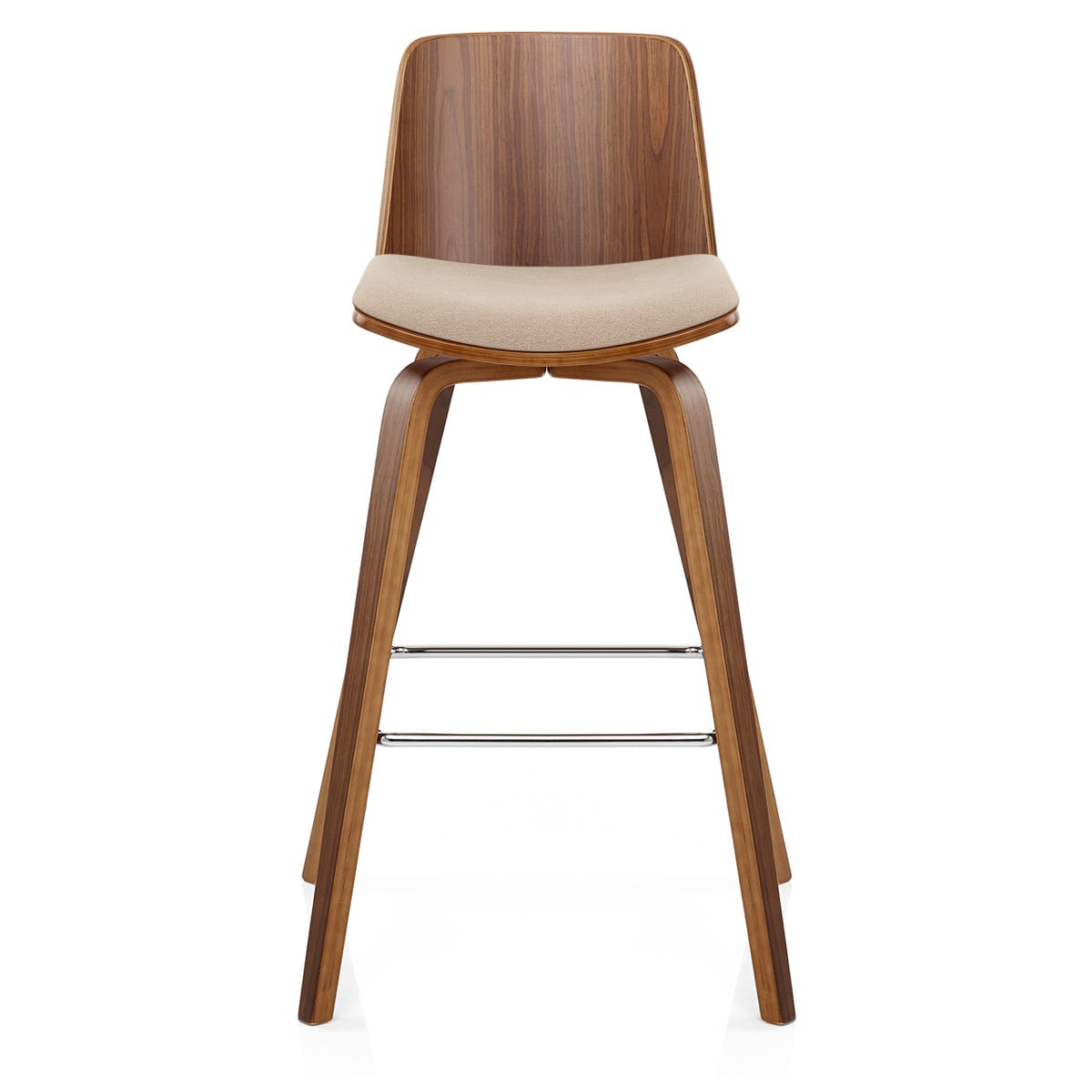 Mirage Wooden Stool Beige Fabric