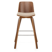 Mirage Wooden Stool Beige Fabric