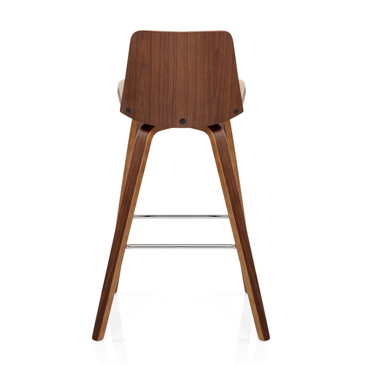 Mirage Wooden Stool Beige Fabric