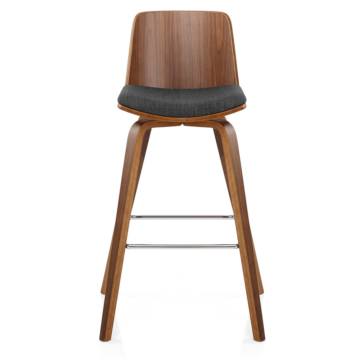 Mirage Wooden Stool Charcoal Fabric