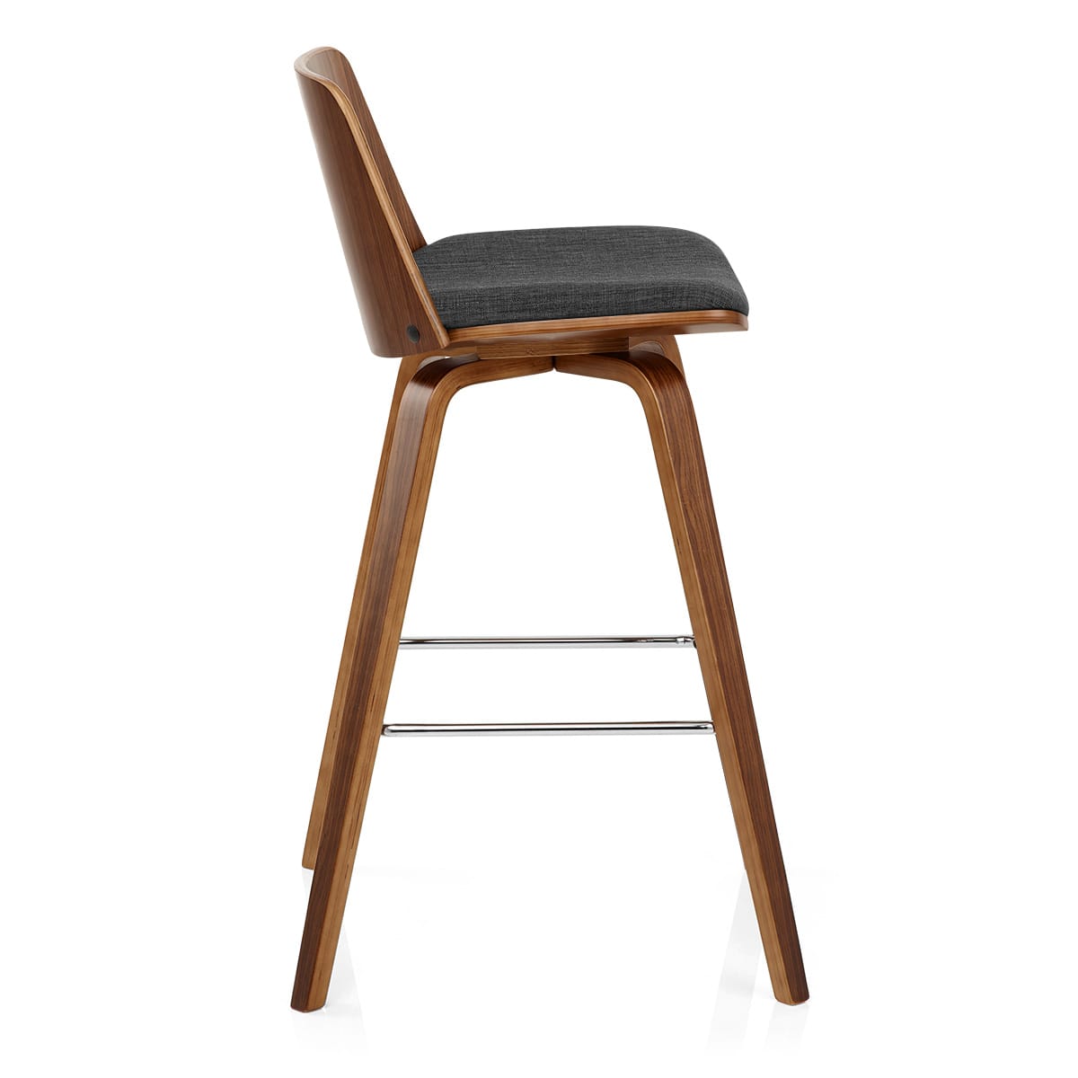 Mirage Wooden Stool Charcoal Fabric