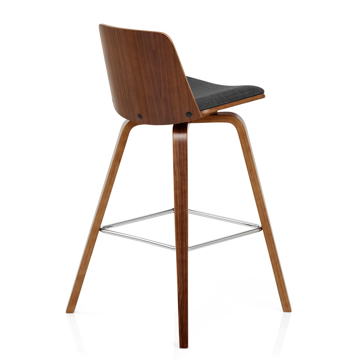 Mirage Wooden Stool Charcoal Fabric