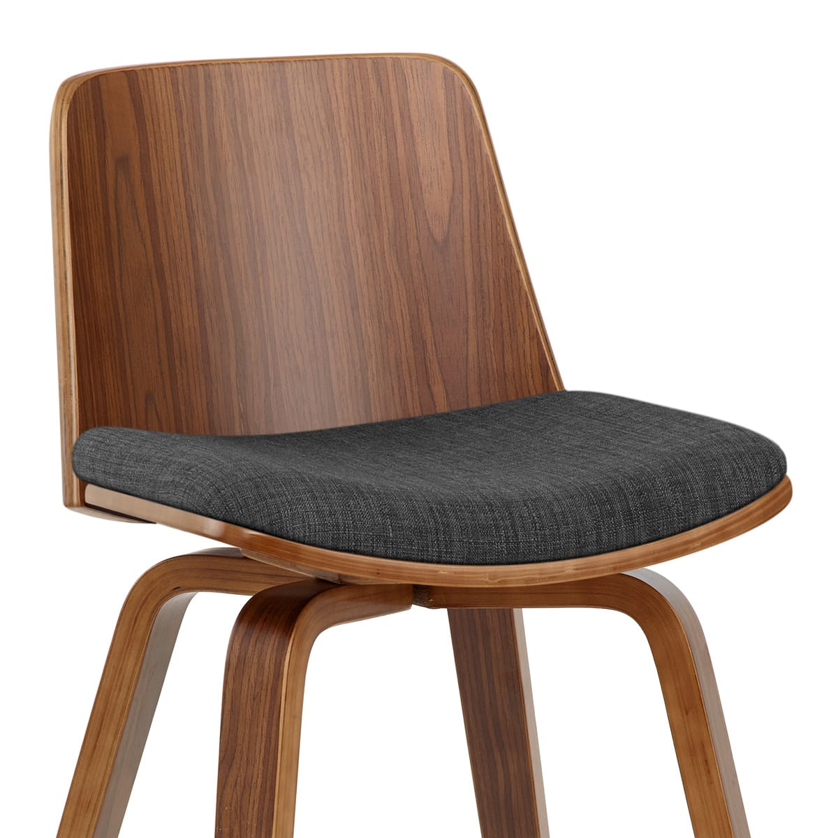 Mirage Wooden Stool Charcoal Fabric