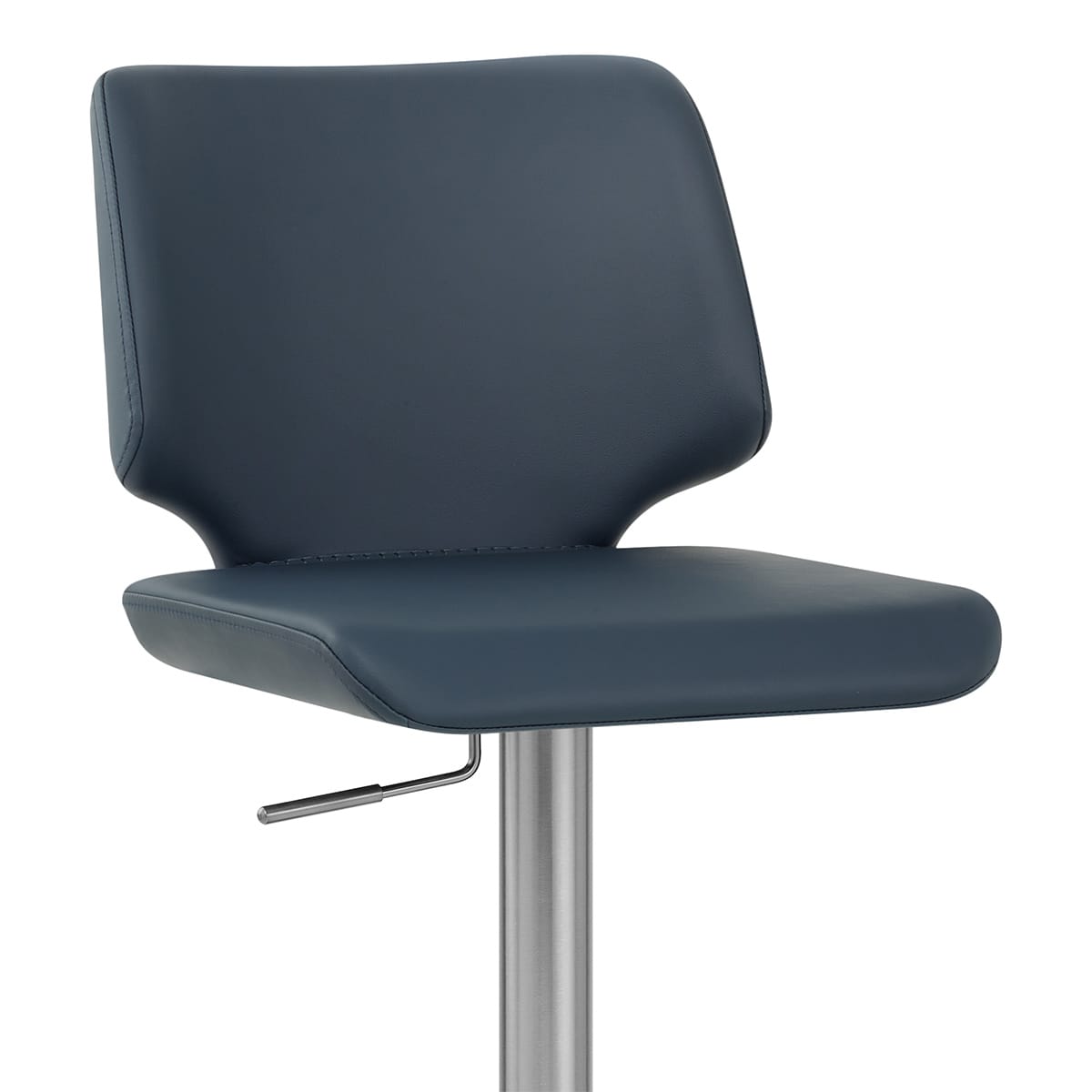 Mode Brushed Steel Stool Navy Blue