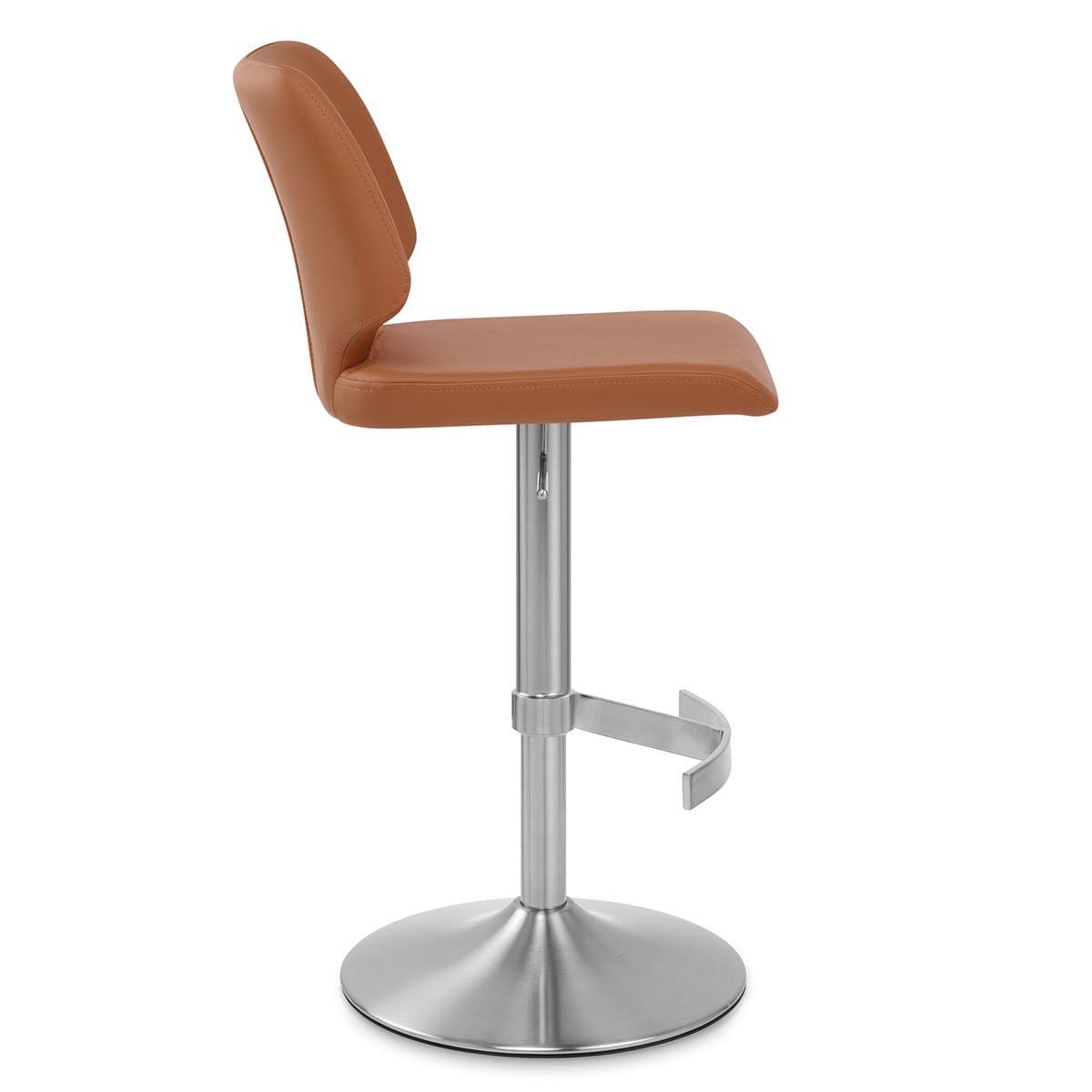 Mode Brushed Steel Stool  Dark Tan