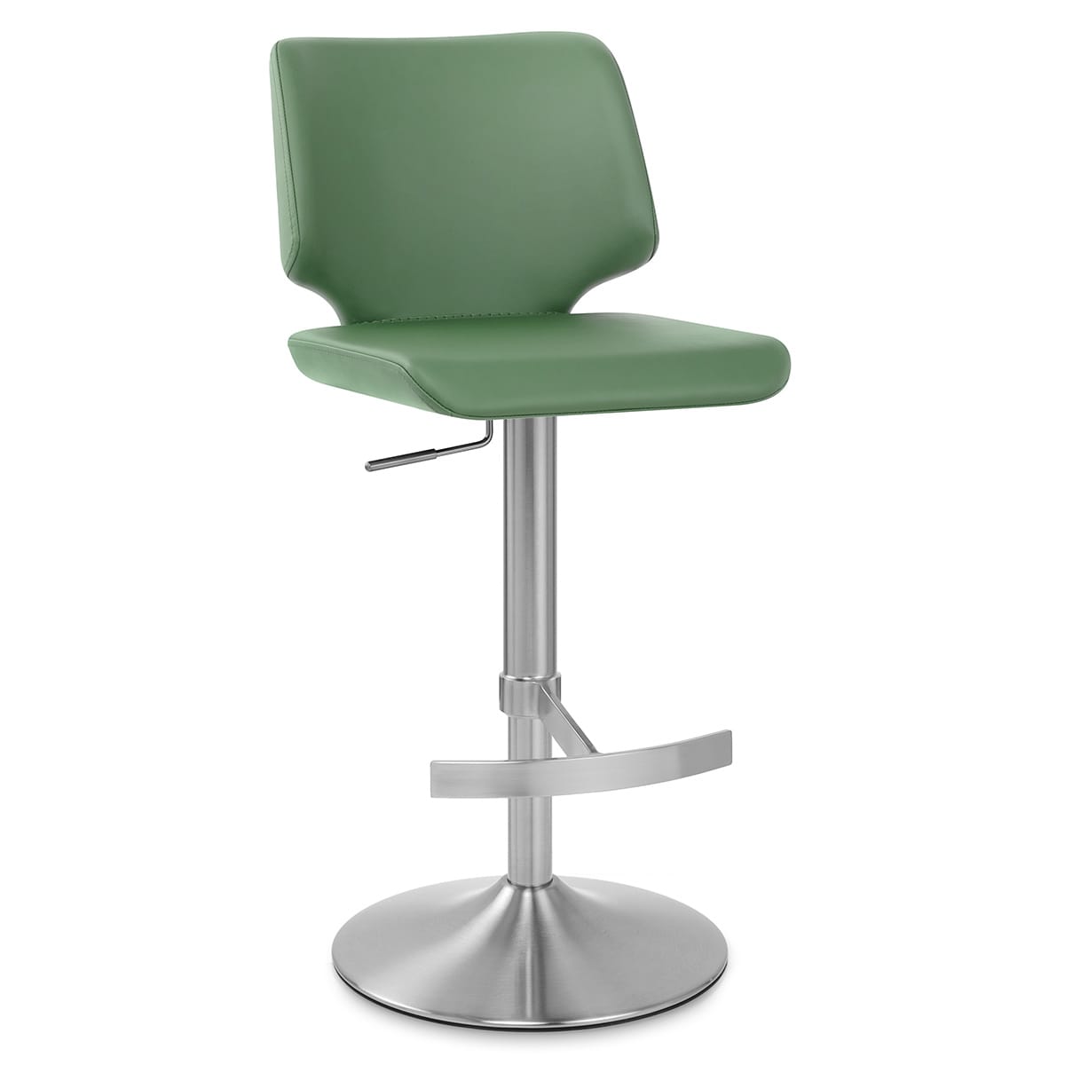 Mode Brushed Steel Stool Green
