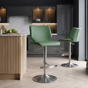 Mode Brushed Steel Stool Green