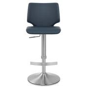 Mode Brushed Steel Stool Navy Blue