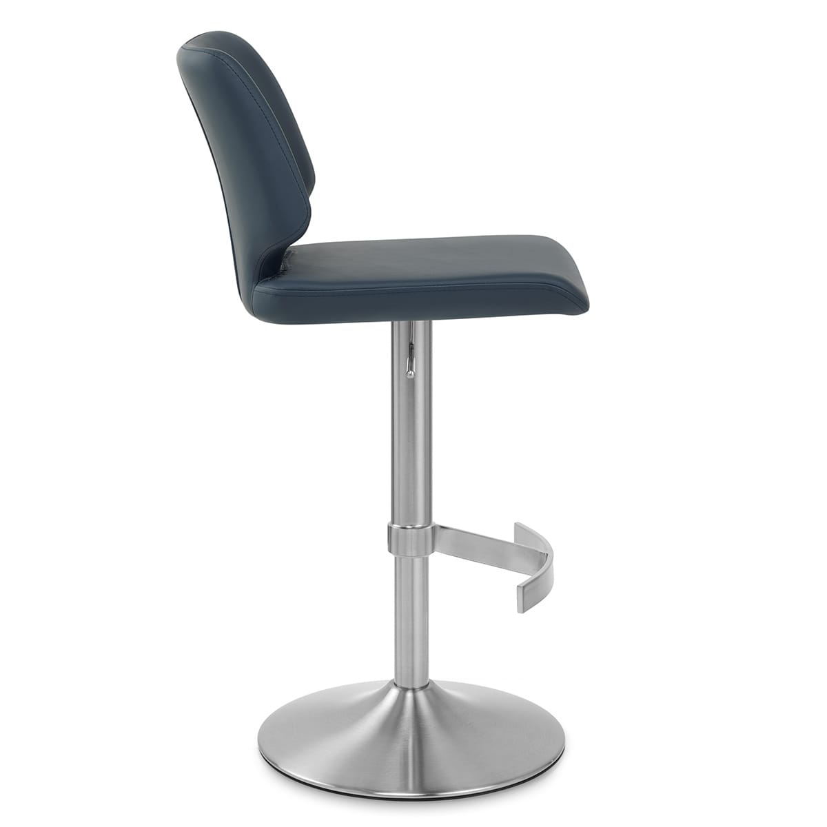 Mode Brushed Steel Stool Navy Blue