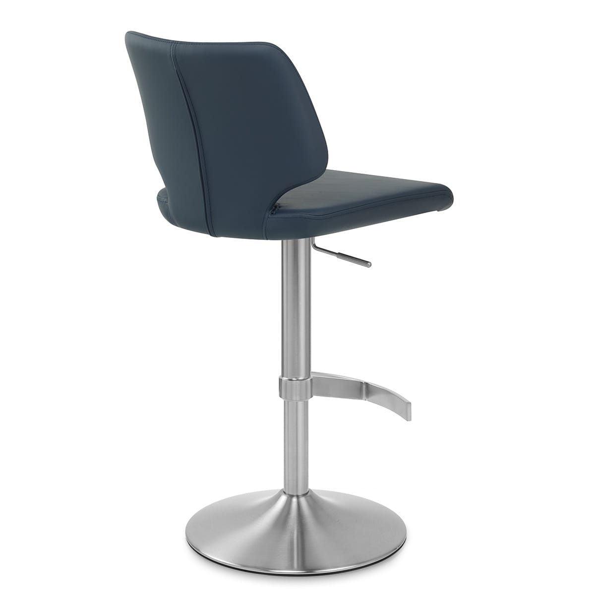 Mode Brushed Steel Stool Navy Blue