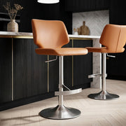 Mode Brushed Steel Stool Burnt Orange