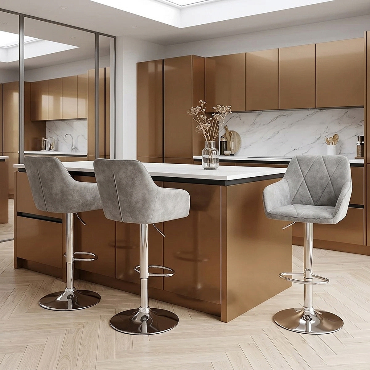 Modena Bar Stool Antique Light Grey