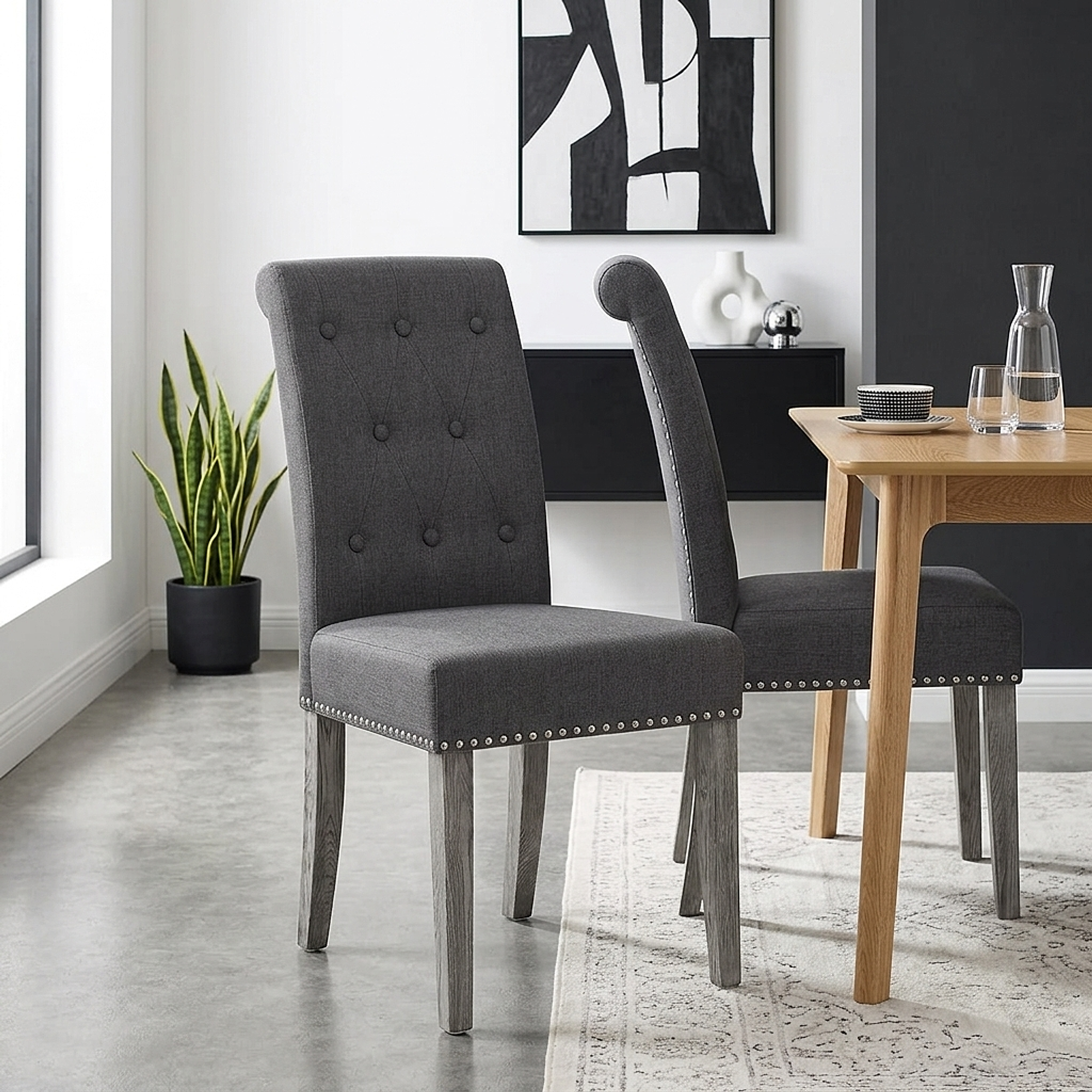 Moreton Dining Chair Charcoal Fabric