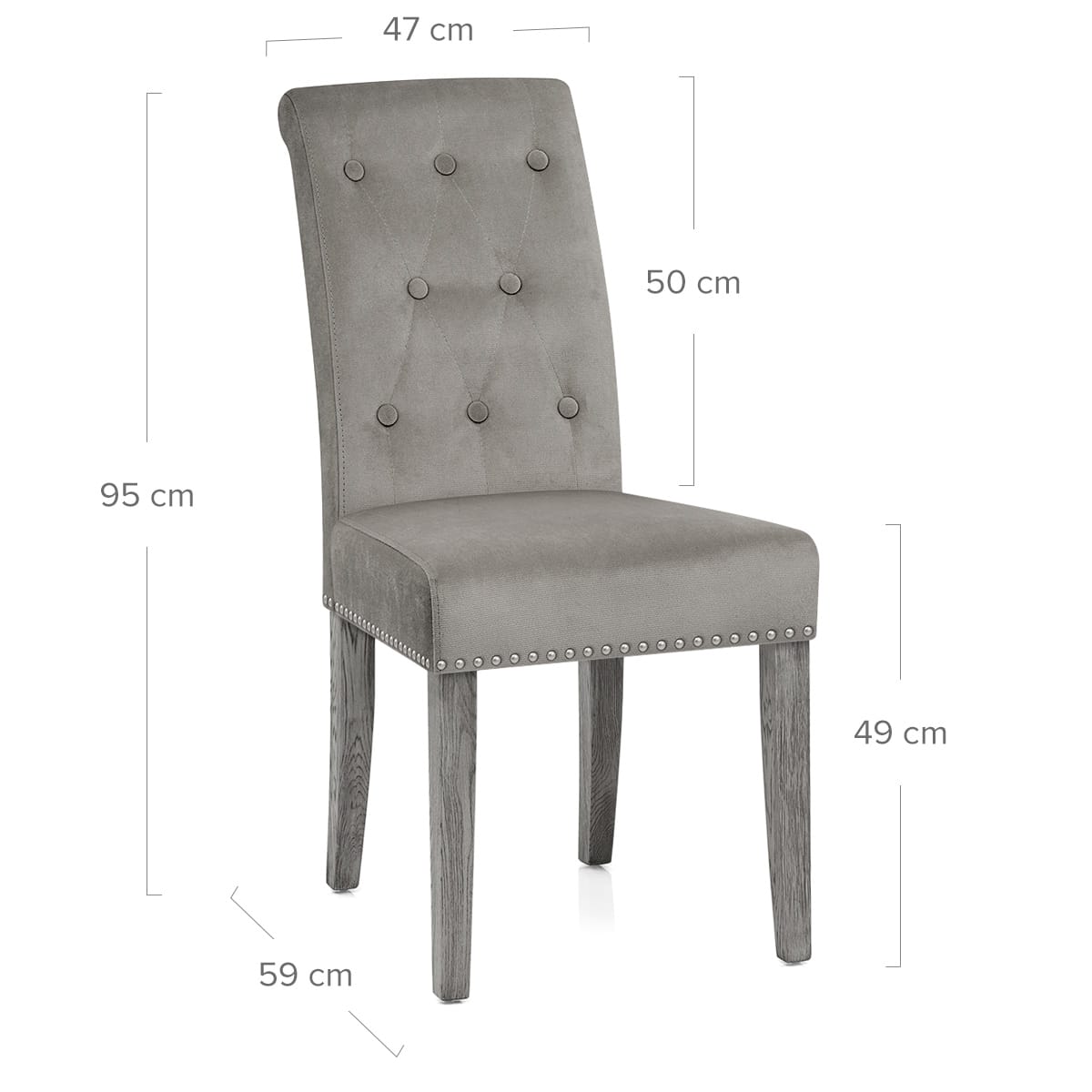 Moreton Dining Chair Grey Velvet