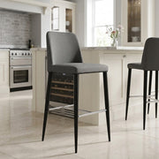Morgan Kitchen Stool Grey Fabric