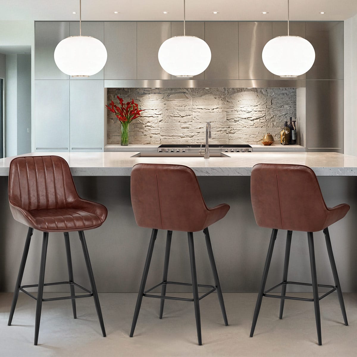 Mustang Bar Stool Antique Brown