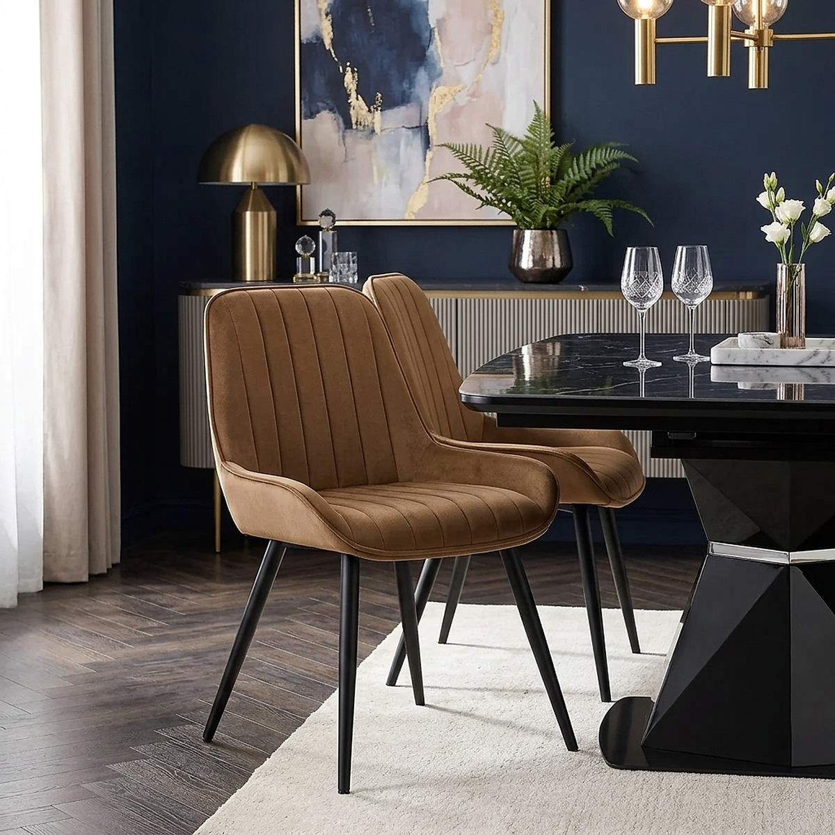 Mustang Chair Brown Velvet