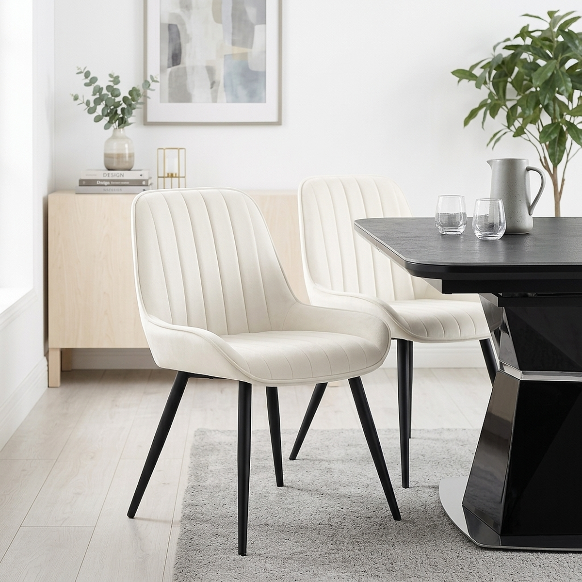 Mustang Chair Cream Velvet