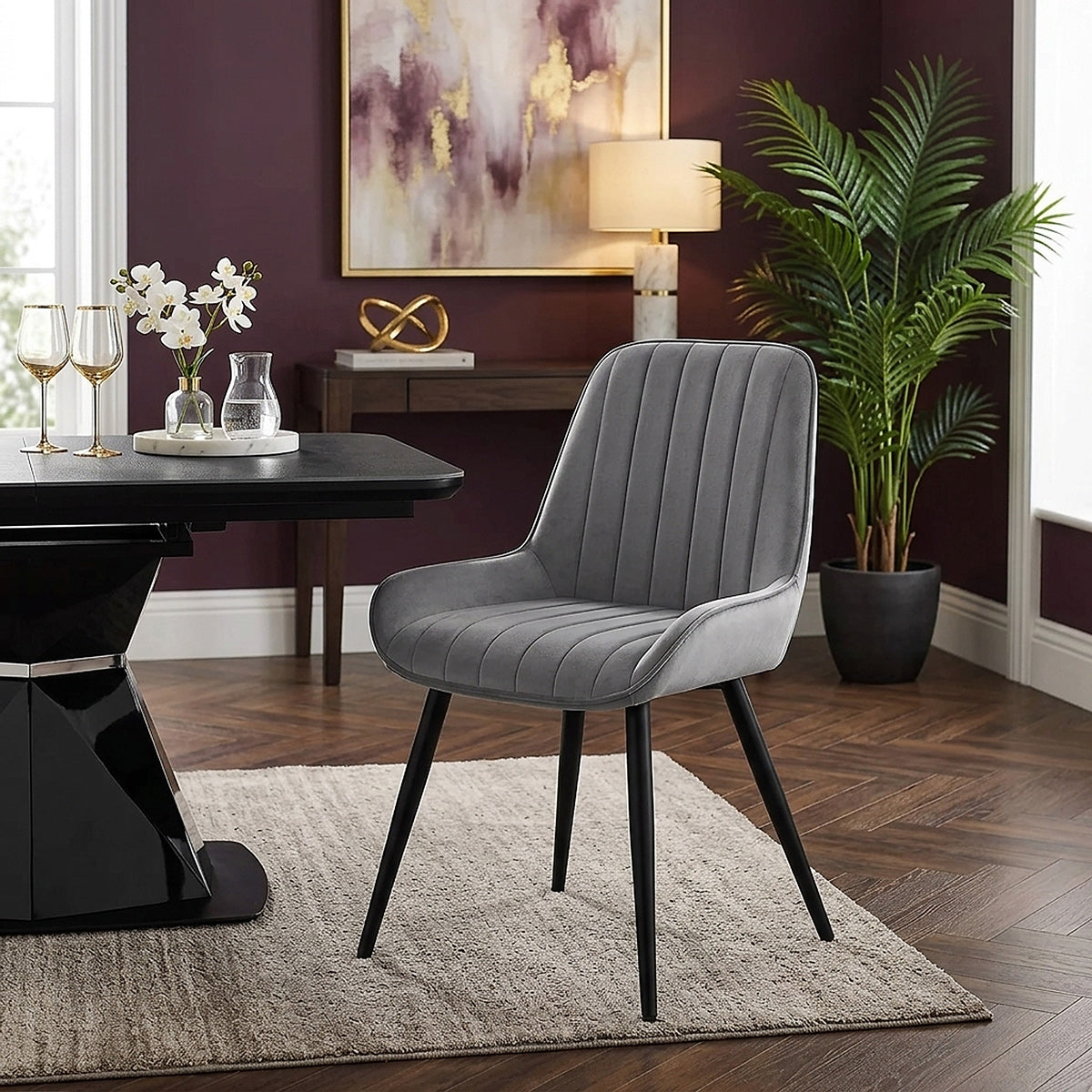 Mustang Chair Dark Grey Velvet