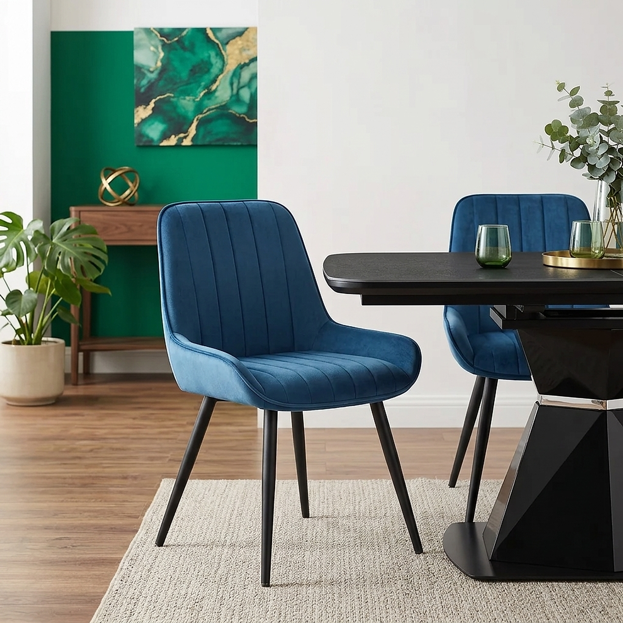 Mustang Chair Midnight Blue Velvet