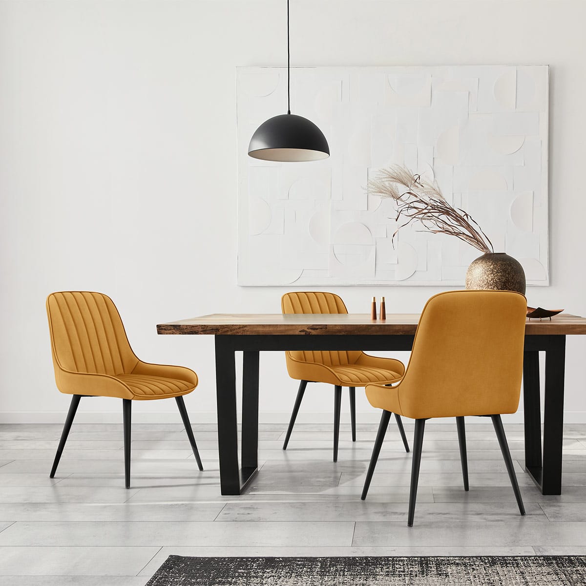 Mustang Chair Mustard Velvet