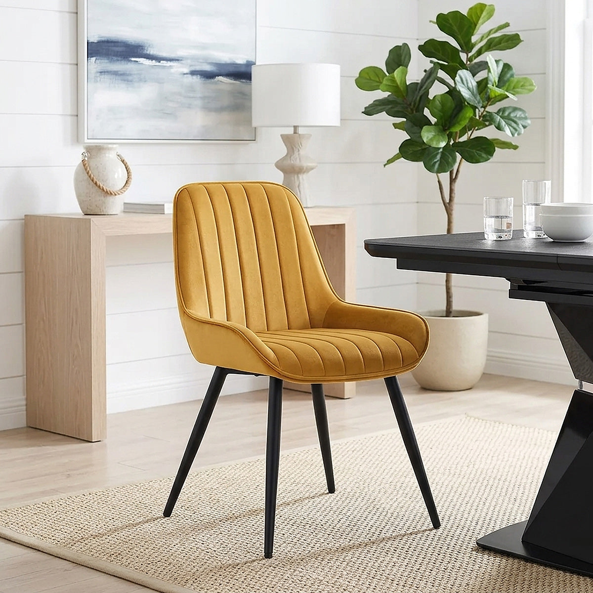 Mustang Chair Mustard Velvet
