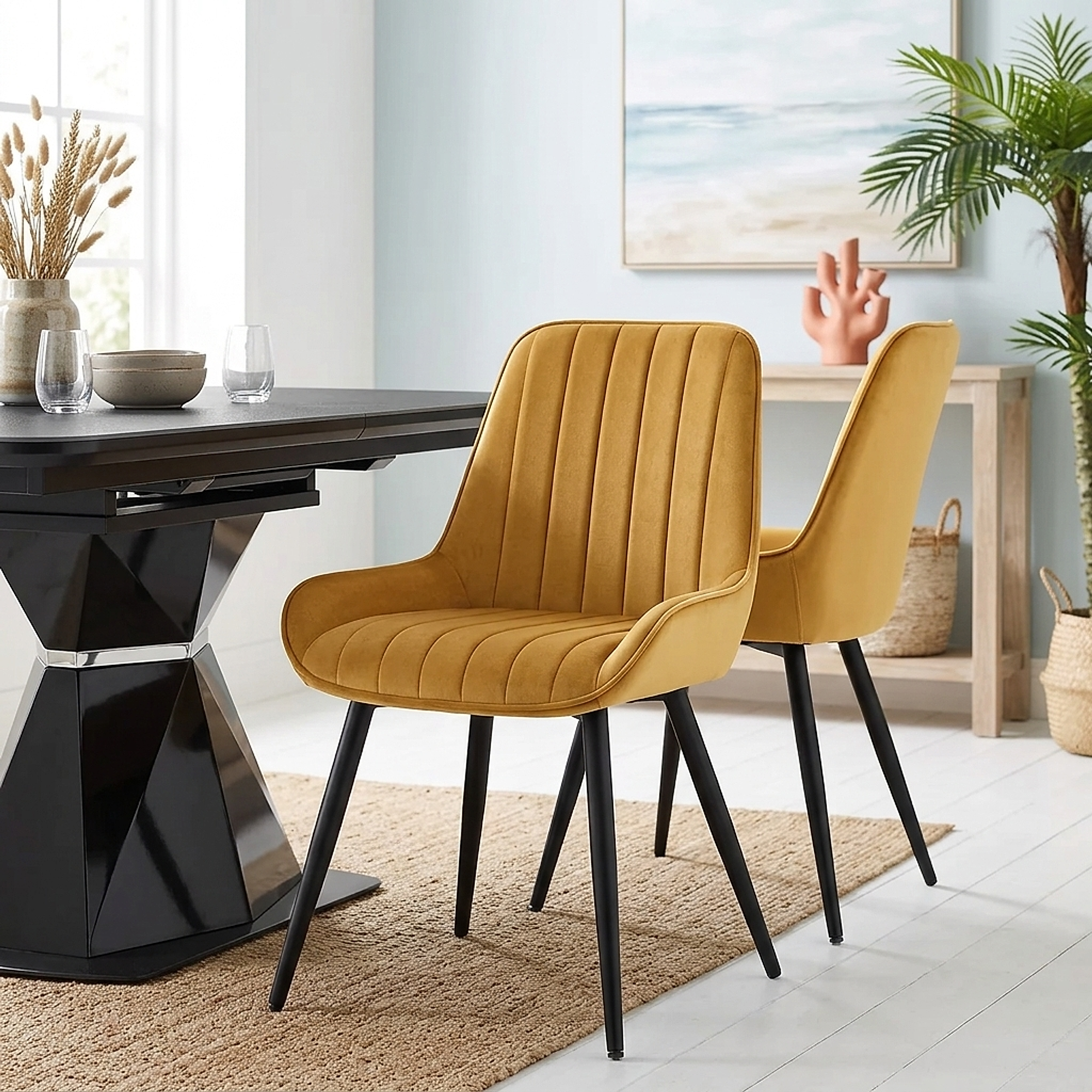 Mustang Chair Mustard Velvet