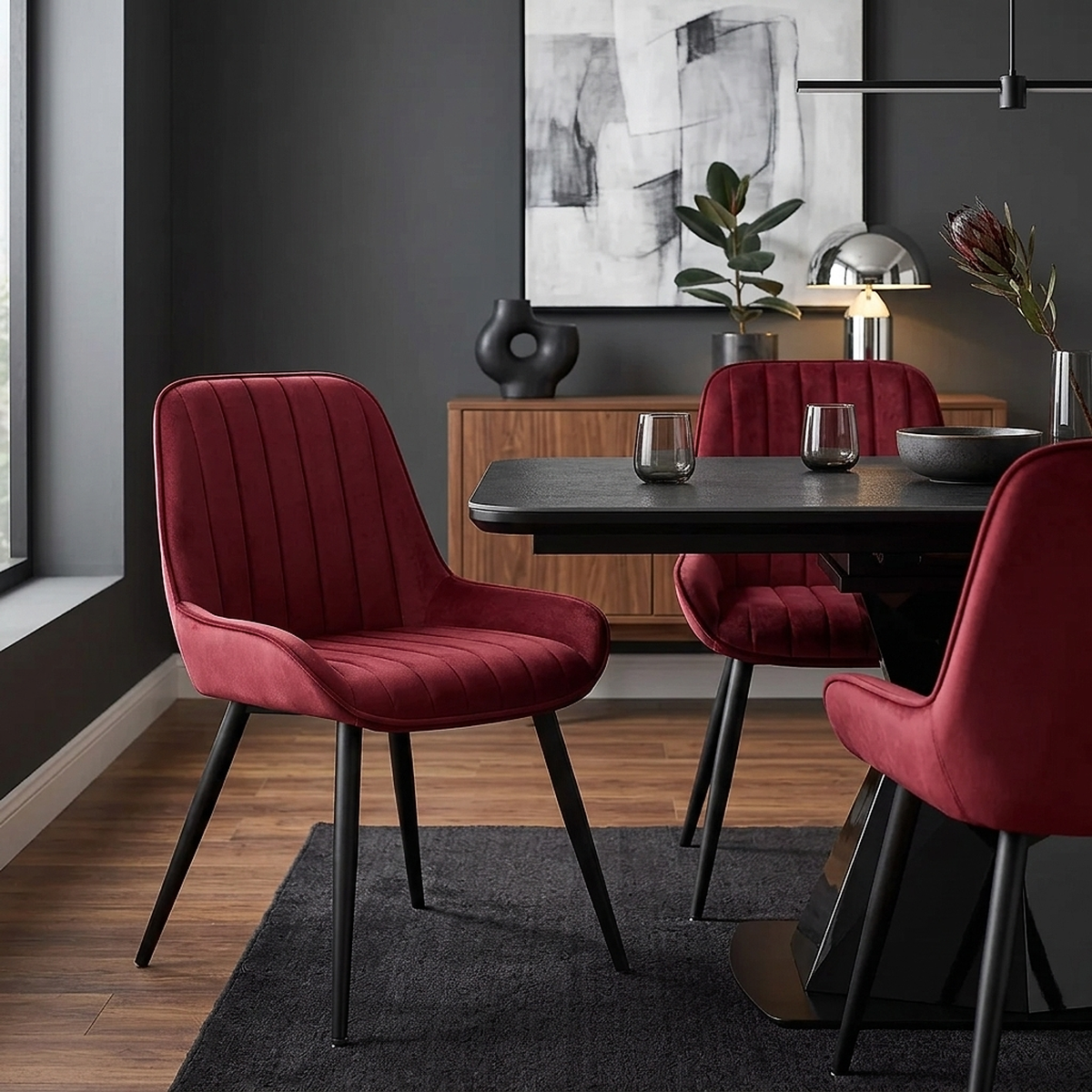 Mustang Chair Red Velvet