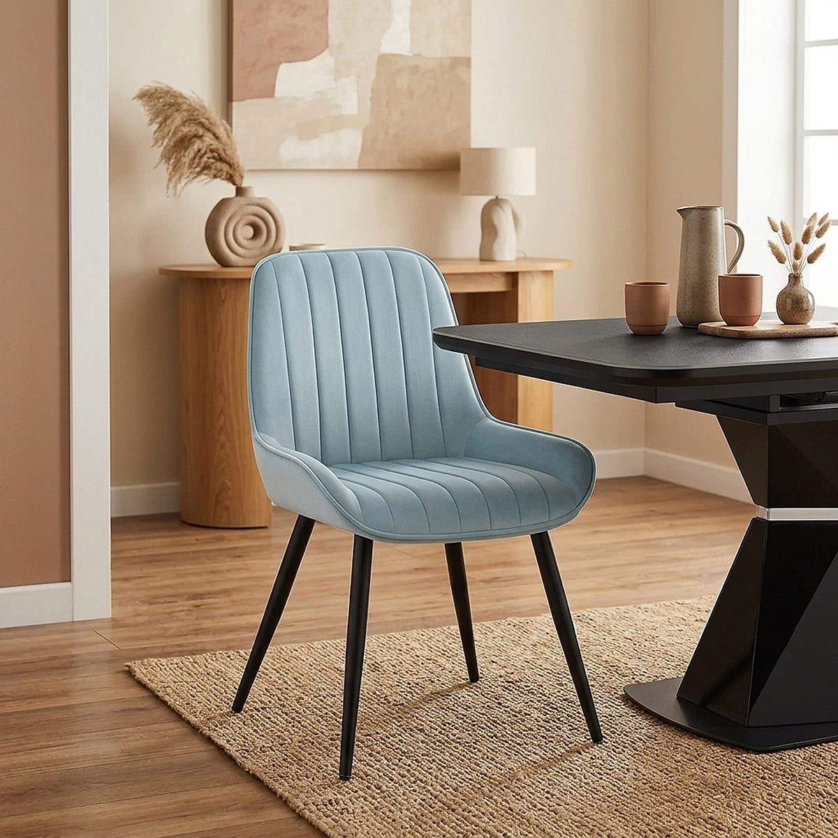 Mustang Chair Sky Blue Velvet