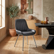 Mustang Chrome Chair Antique Midnight Blue