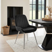 Mustang Chrome Chair Black Velvet