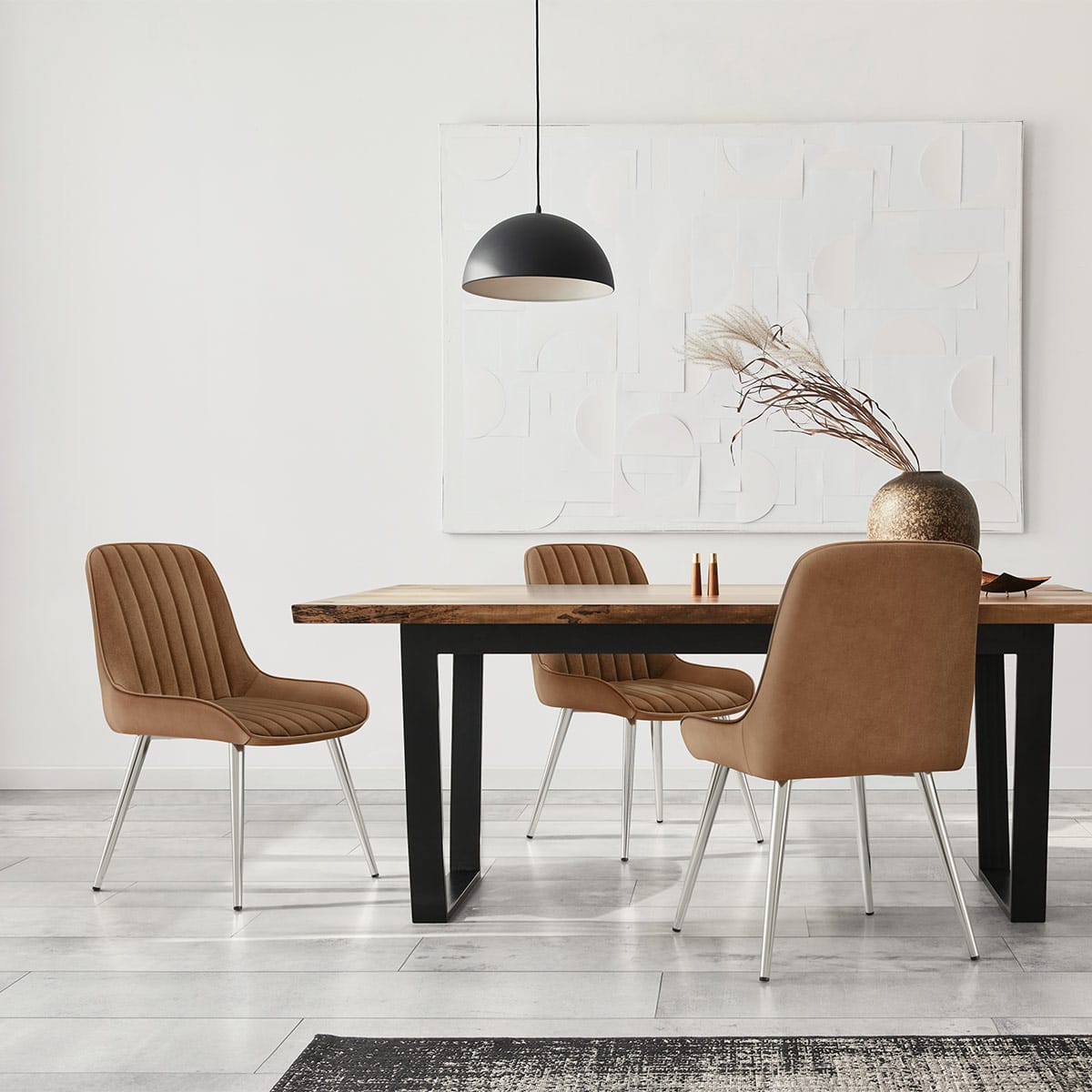 Mustang Chrome Chair Brown Velvet