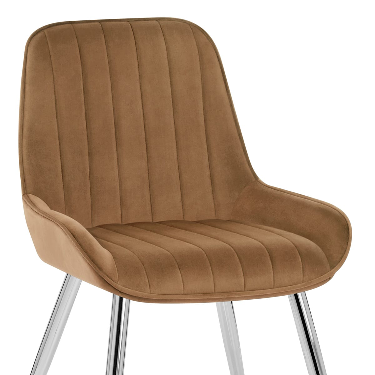 Mustang Chrome Chair Brown Velvet