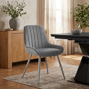 Mustang Chrome Chair Dark Grey Velvet