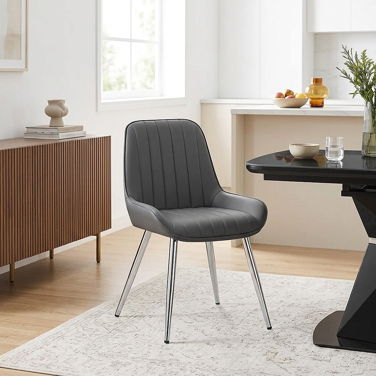 Mustang Chrome Chair Grey
