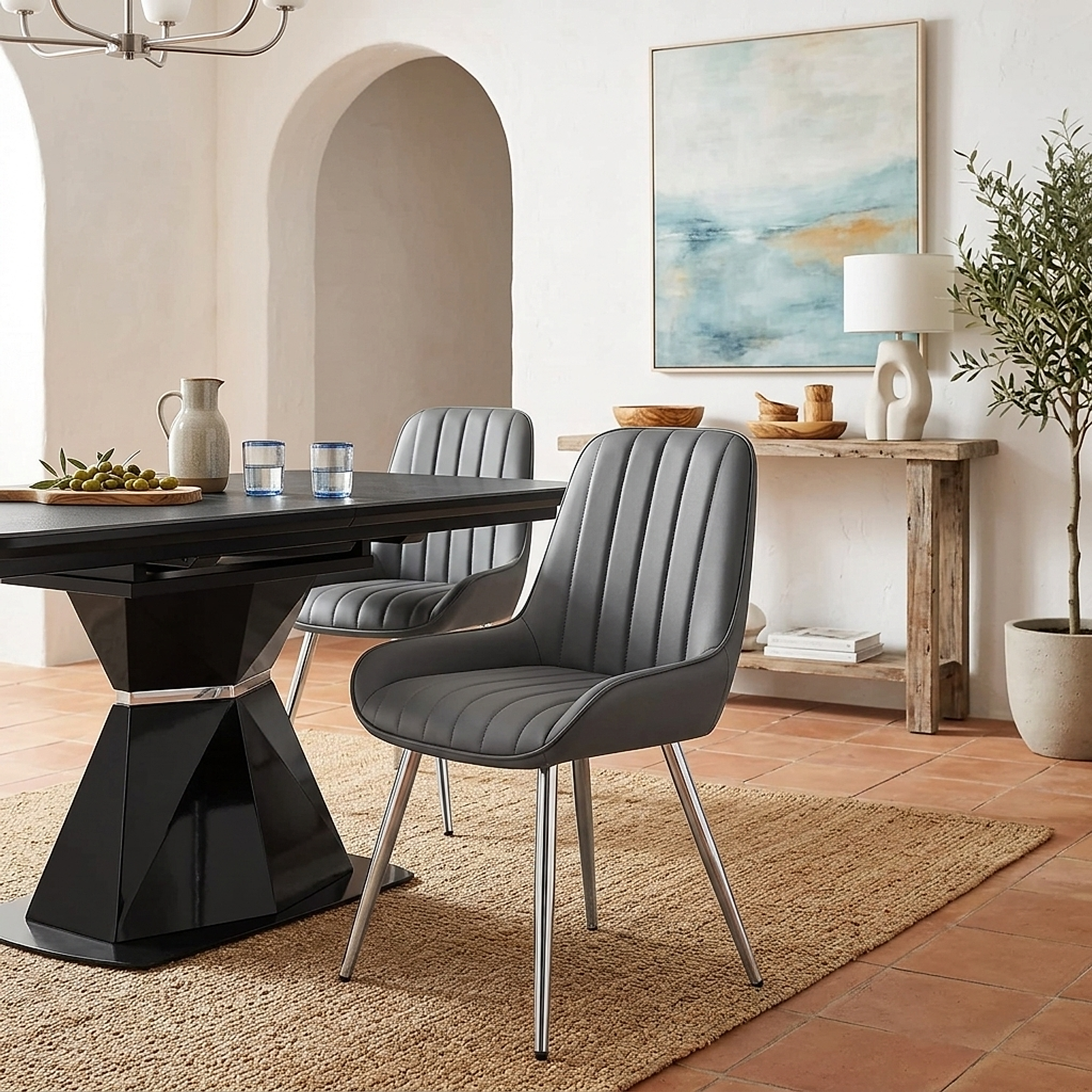 Mustang Chrome Chair Grey