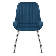 Mustang Chrome Chair Midnight Blue Velvet