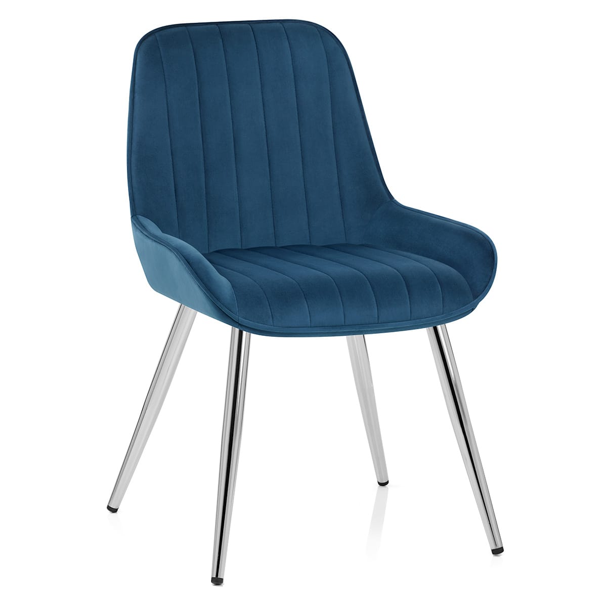 Mustang Chrome Chair Midnight Blue Velvet