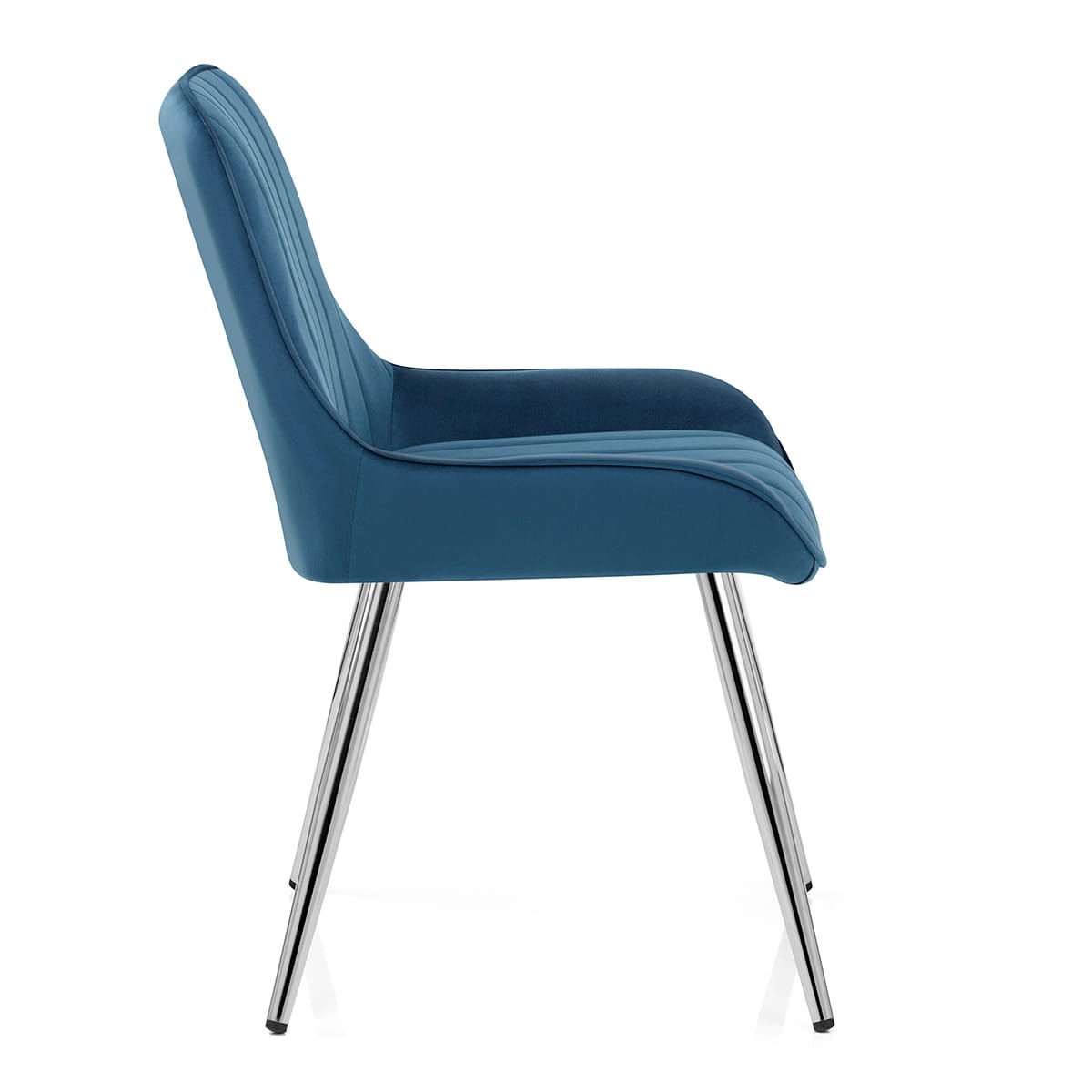 Mustang Chrome Chair Midnight Blue Velvet