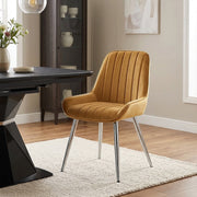 Mustang Chrome Chair Mustard Velvet