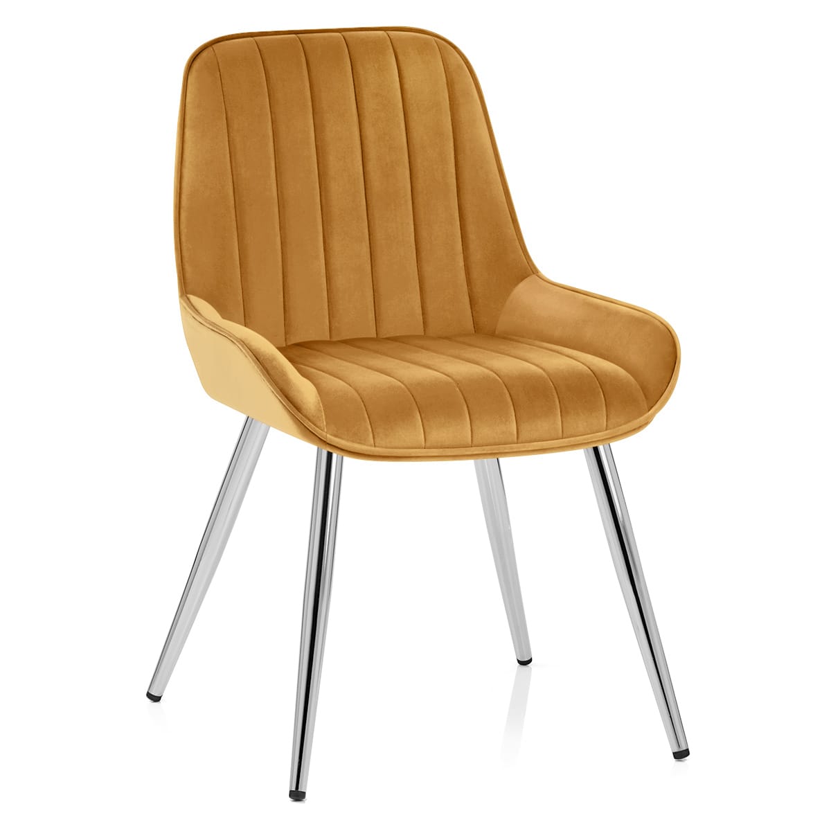 Mustang Chrome Chair Mustard Velvet