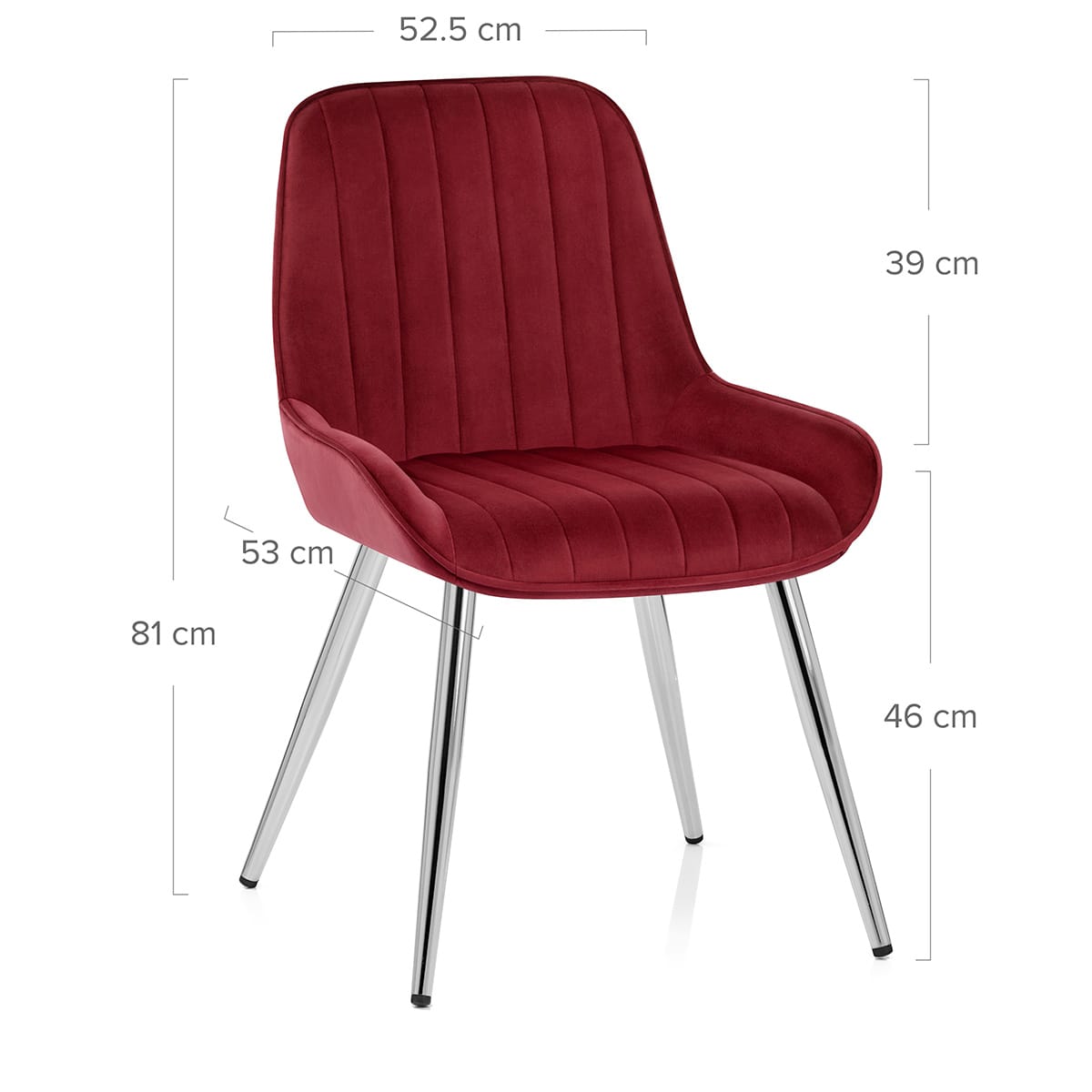 Mustang Chrome Chair Red Velvet