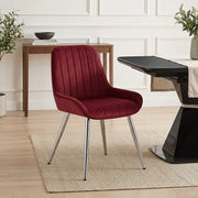 Mustang Chrome Chair Red Velvet