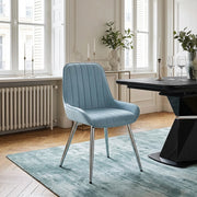 Mustang Chrome Chair Sky Blue Velvet