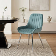 Mustang Chrome Chair Teal Velvet