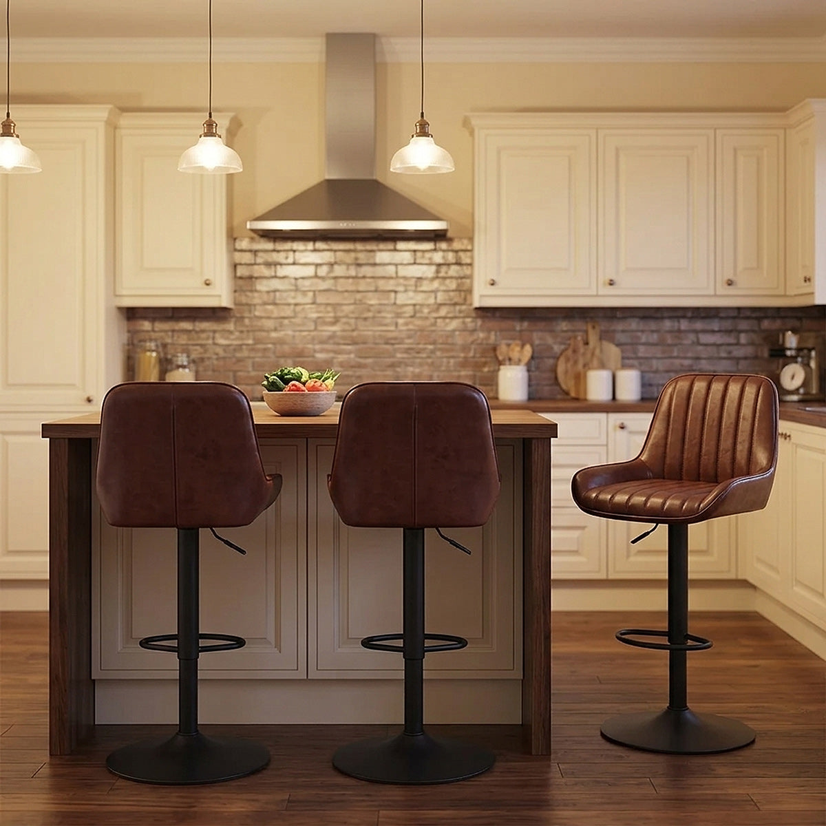 Mustang Gas Lift Bar Stool Antique Brown