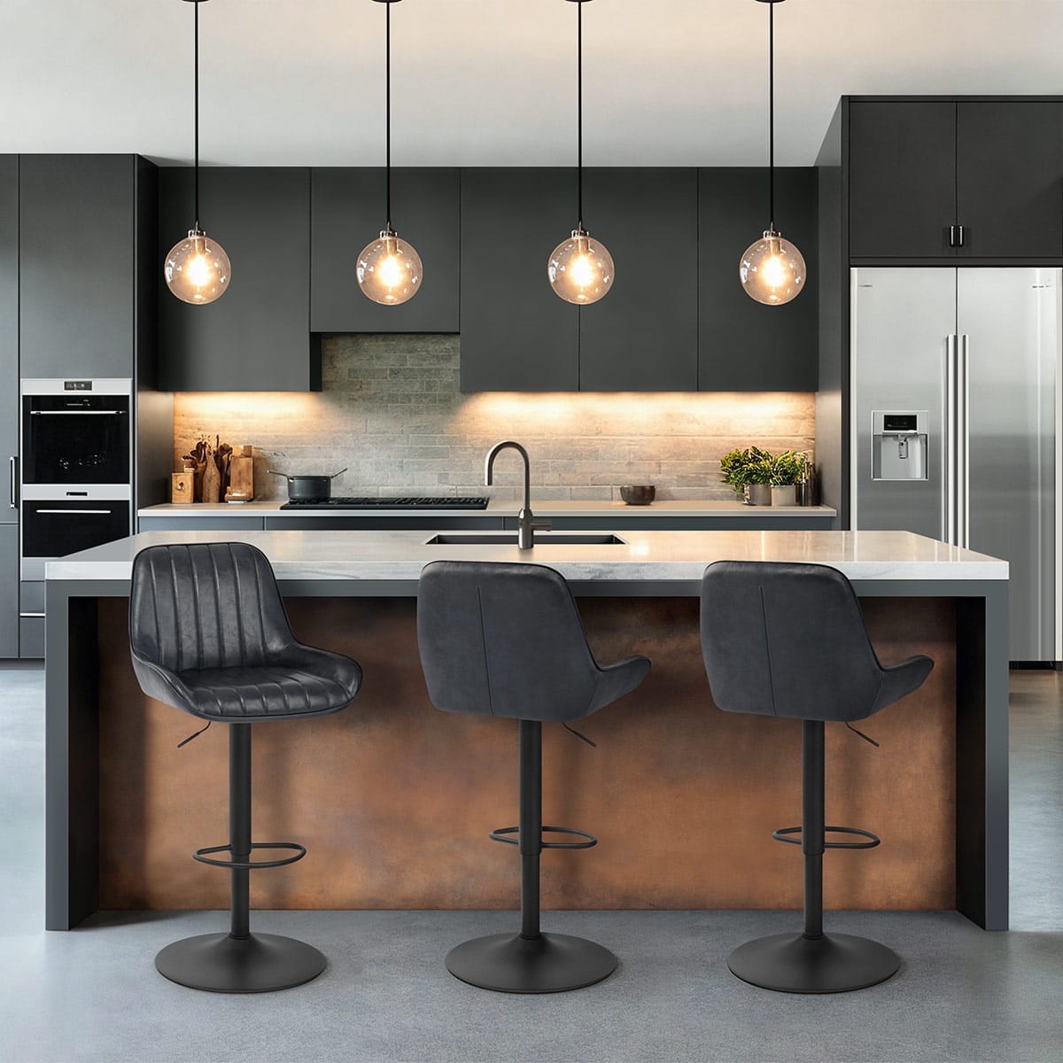 Mustang Gas Lift Bar Stool Antique Slate