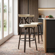 Nash Stool Dark Walnut & Cream