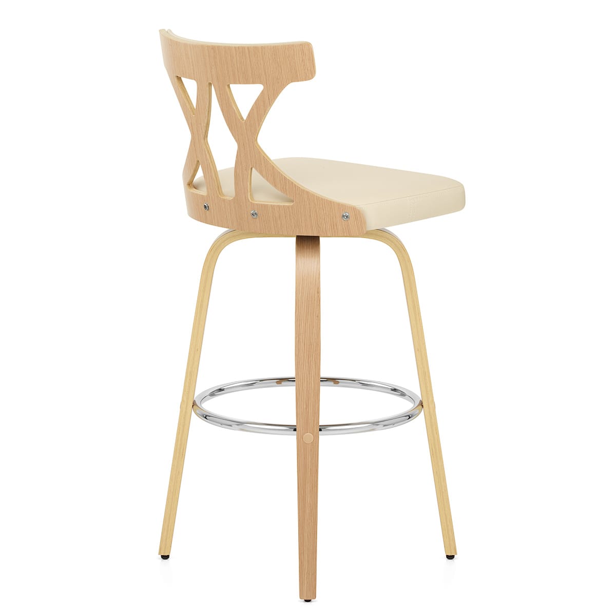 Nash Stool Wood & Cream